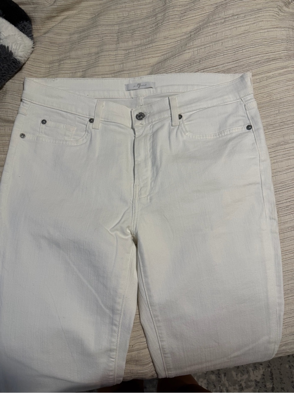 7 For All Mankind White Flare Jeans